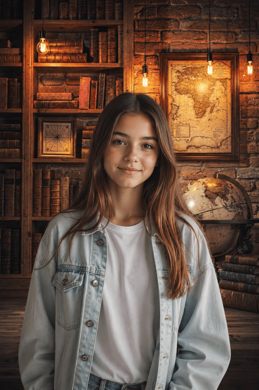 10 Vintage School Digital Backdrops Bundle | Retro Classroom Backgrounds | Library & School Bus Photo Backdrops | School Portrait Composite Templates - Thumbnail 6