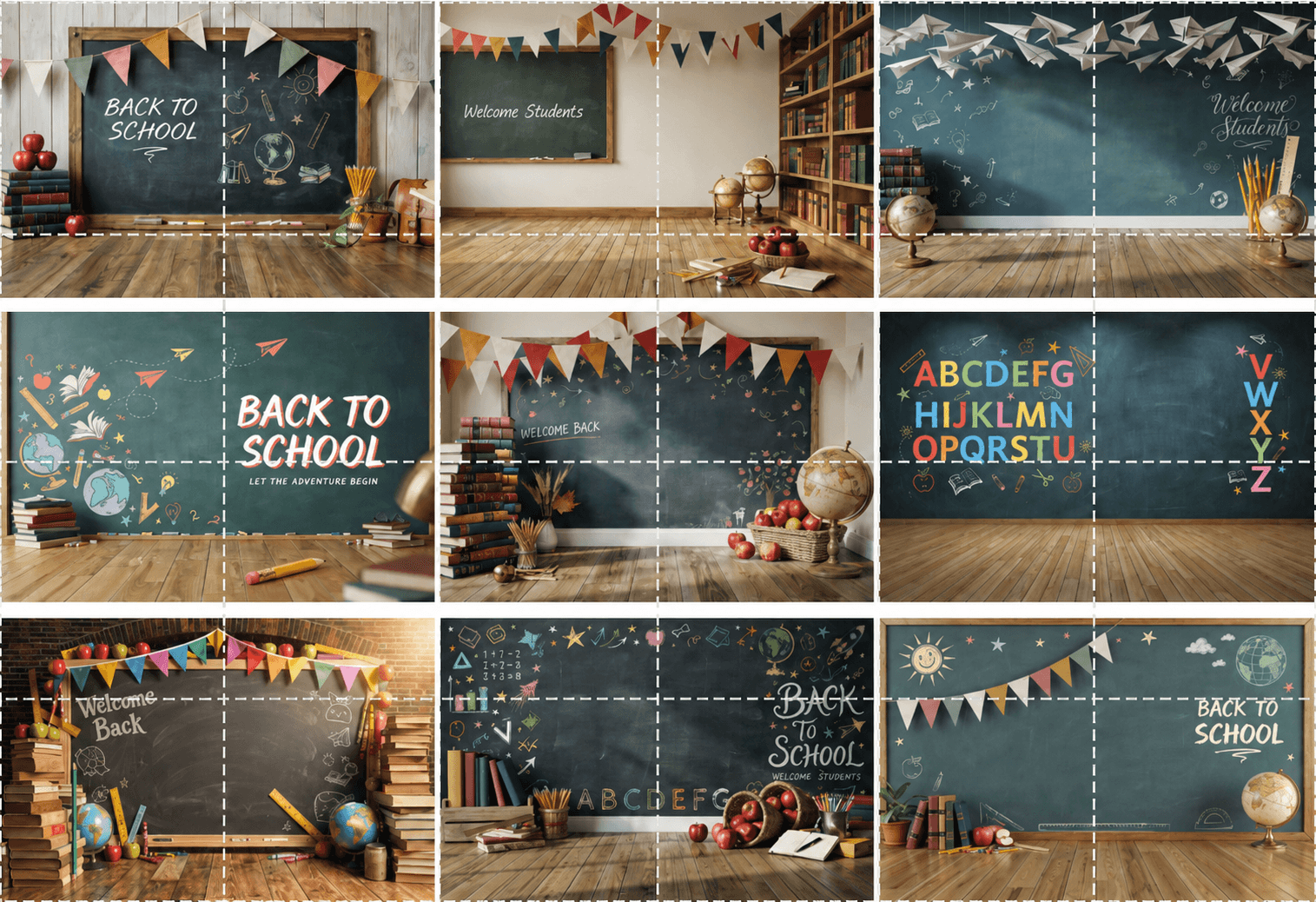 30 Back to School Digital Backdrops Bundle | School & Preschool Portrait Backgrounds | Classroom Photography | Photo Composites - Thumbnail 11