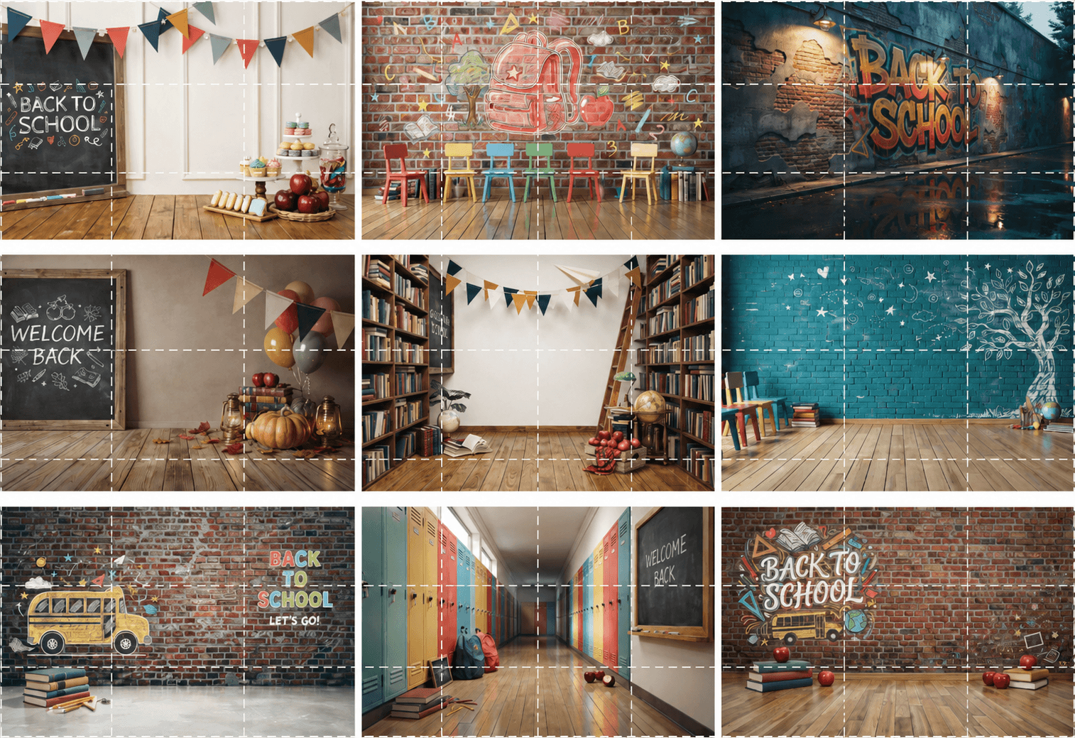 30 Back to School Digital Backdrops Bundle | School & Preschool Portrait Backgrounds | Classroom Photography | Photo Composites - Thumbnail 12