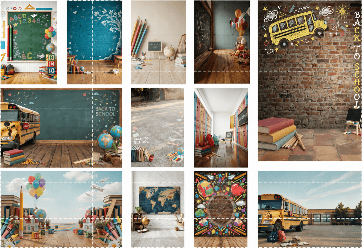 30 Back to School Digital Backdrops Bundle | School & Preschool Portrait Backgrounds | Classroom Photography | Photo Composites - Thumbnail 13