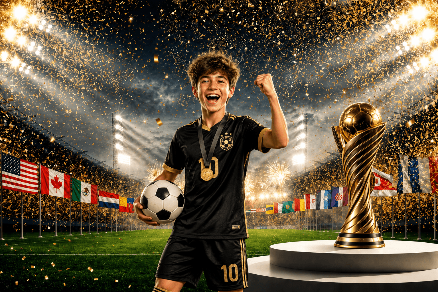 Soccer Championship Digital Backdrop | International Football Stadium Background | Sports Portrait Composite Template - Thumbnail 2
