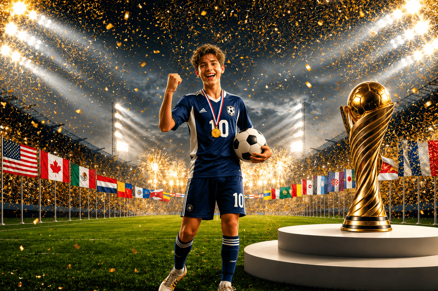 Soccer Championship Digital Backdrop | International Football Stadium Background | Sports Portrait Composite Template - Thumbnail 3