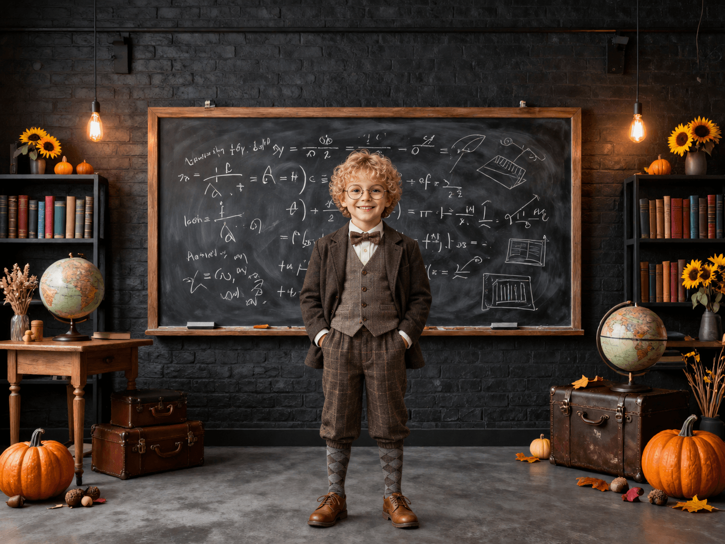 30 Fall Classroom Digital Backdrops, Back to School Backgrounds, Autumn School Portrait Backdrops, Vintage Classroom Photo Bundle - Thumbnail 9