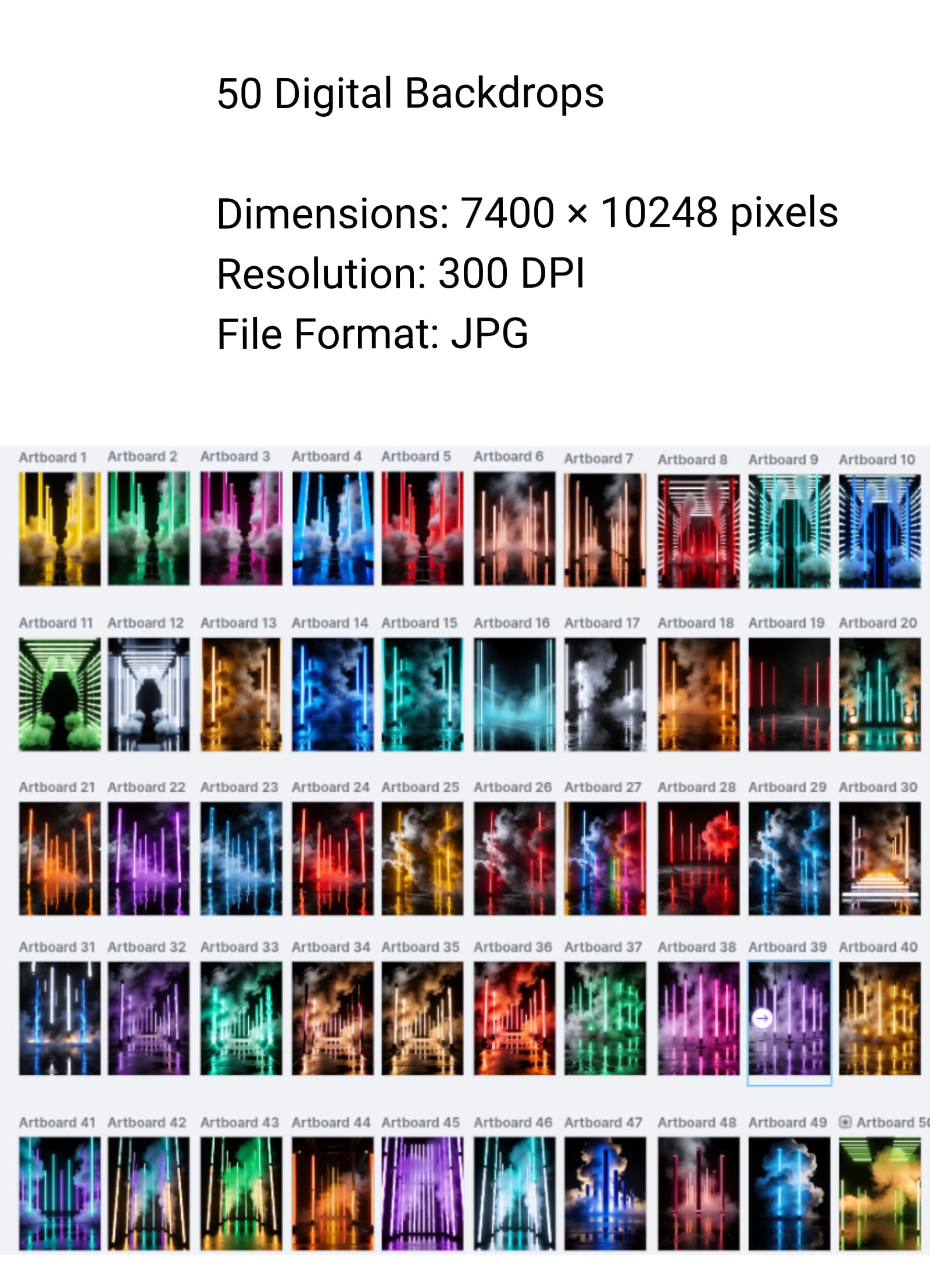 50 Neon Sports Digital Backdrops Bundle | Senior Athlete Portrait Backgrounds | Football Basketball Baseball Sports Backdrops - Thumbnail 9