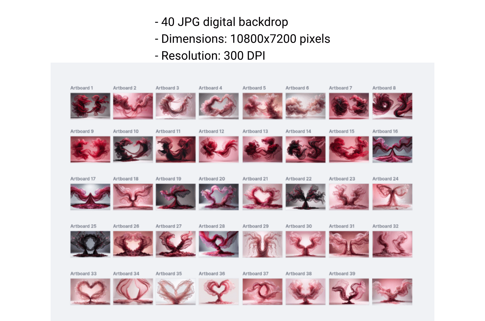 40 Red & Pink Maternity Digital Backdrops, Flowing Draped Fabric Photography Backgrounds, Maternity Photo Props, Studio Backdrops, JPG - Thumbnail 5