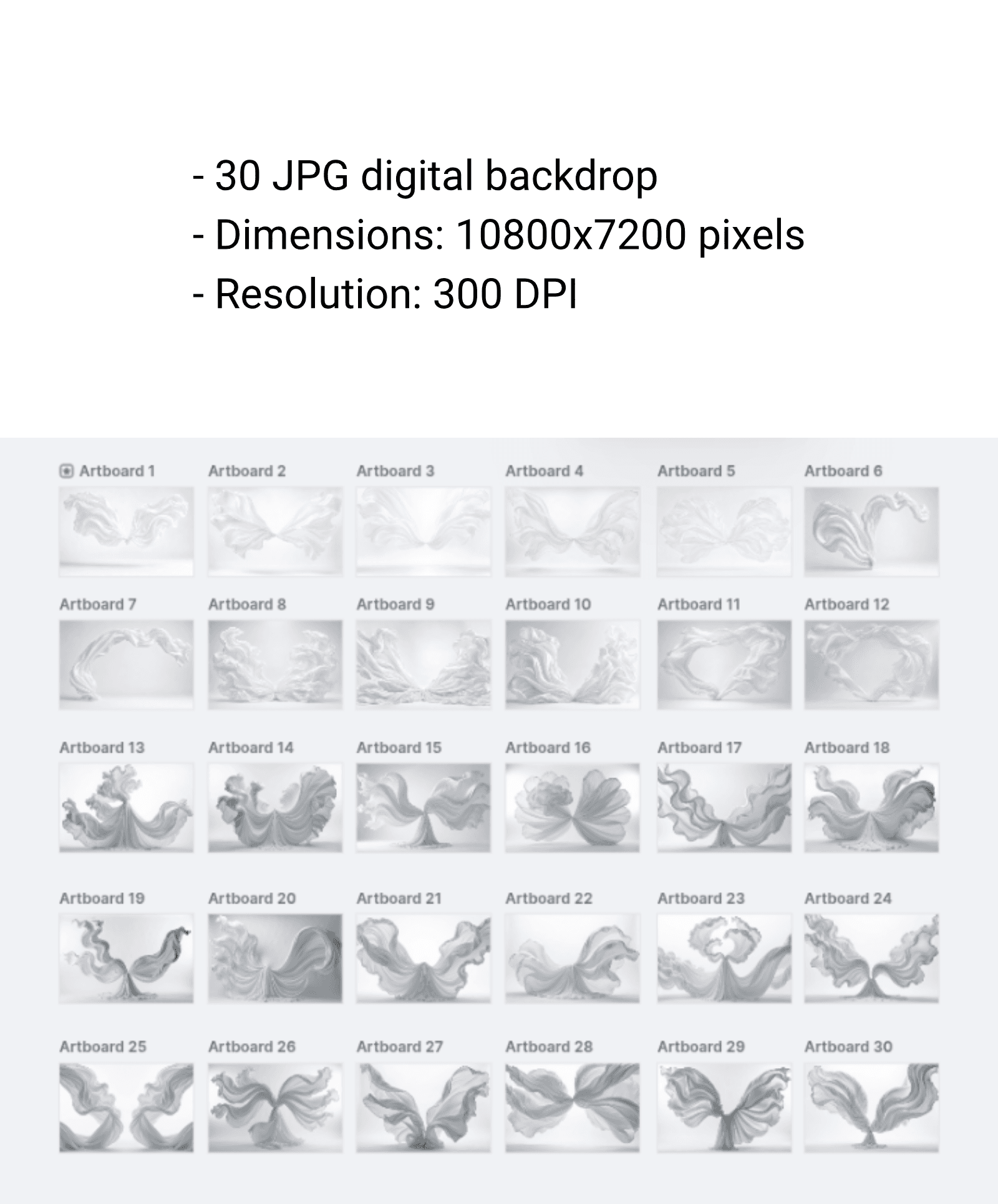 30 White Draped Fabric Maternity Backdrops, White Pregnancy Digital Background Bundle, Elegant Portrait Backdrops - Thumbnail 6
