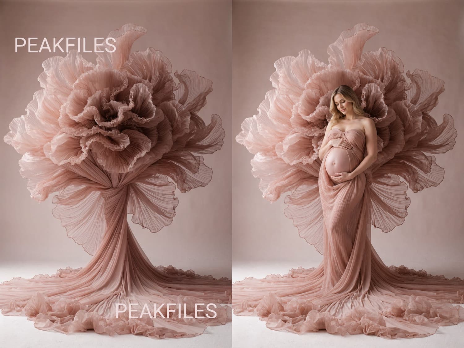 60 Fabric Flower Maternity Digital Backdrops | Luxury Fine Art Studio Portrait & Pregnancy Photography Backdrops - Thumbnail 2