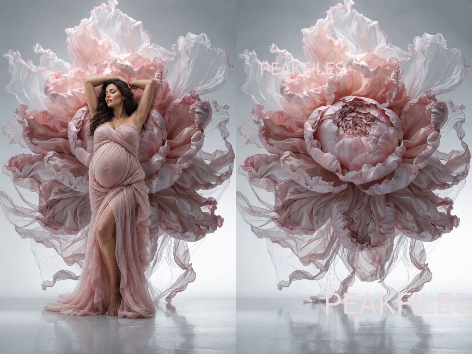 40 Mirror Blossom Maternity Backdrops Bundle, Floral Pregnancy Digital Backgrounds, Photography Backdrops, Baby Shower Portrait - Thumbnail 3