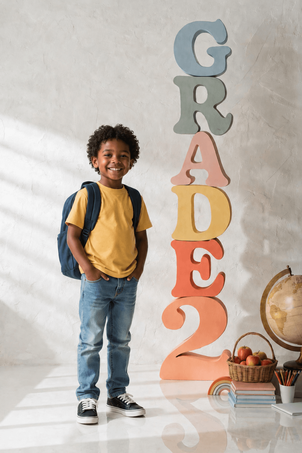 Grade 1-5 School Digital Backdrops Bundle, 10 Classroom Photo Backgrounds, School Portrait Backdrop JPG, Instant Download - Thumbnail 4