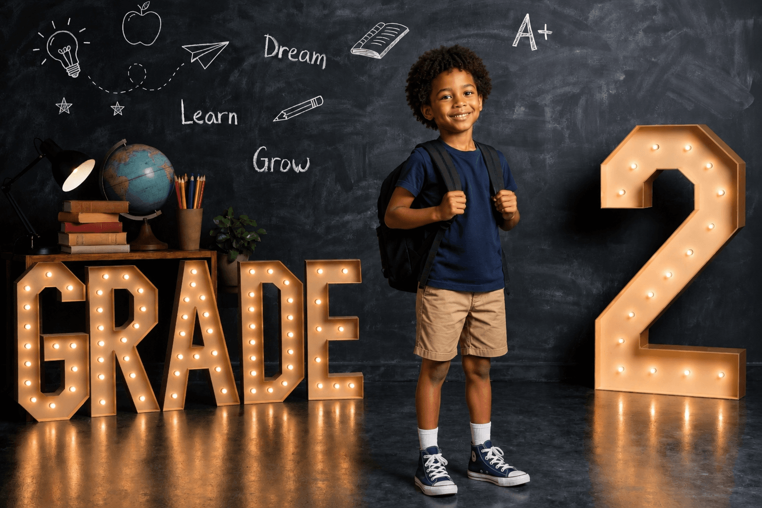 Grade 1-5 School Digital Backdrops Bundle, 10 Classroom Photo Backgrounds, School Portrait Backdrop JPG, Instant Download - Thumbnail 6
