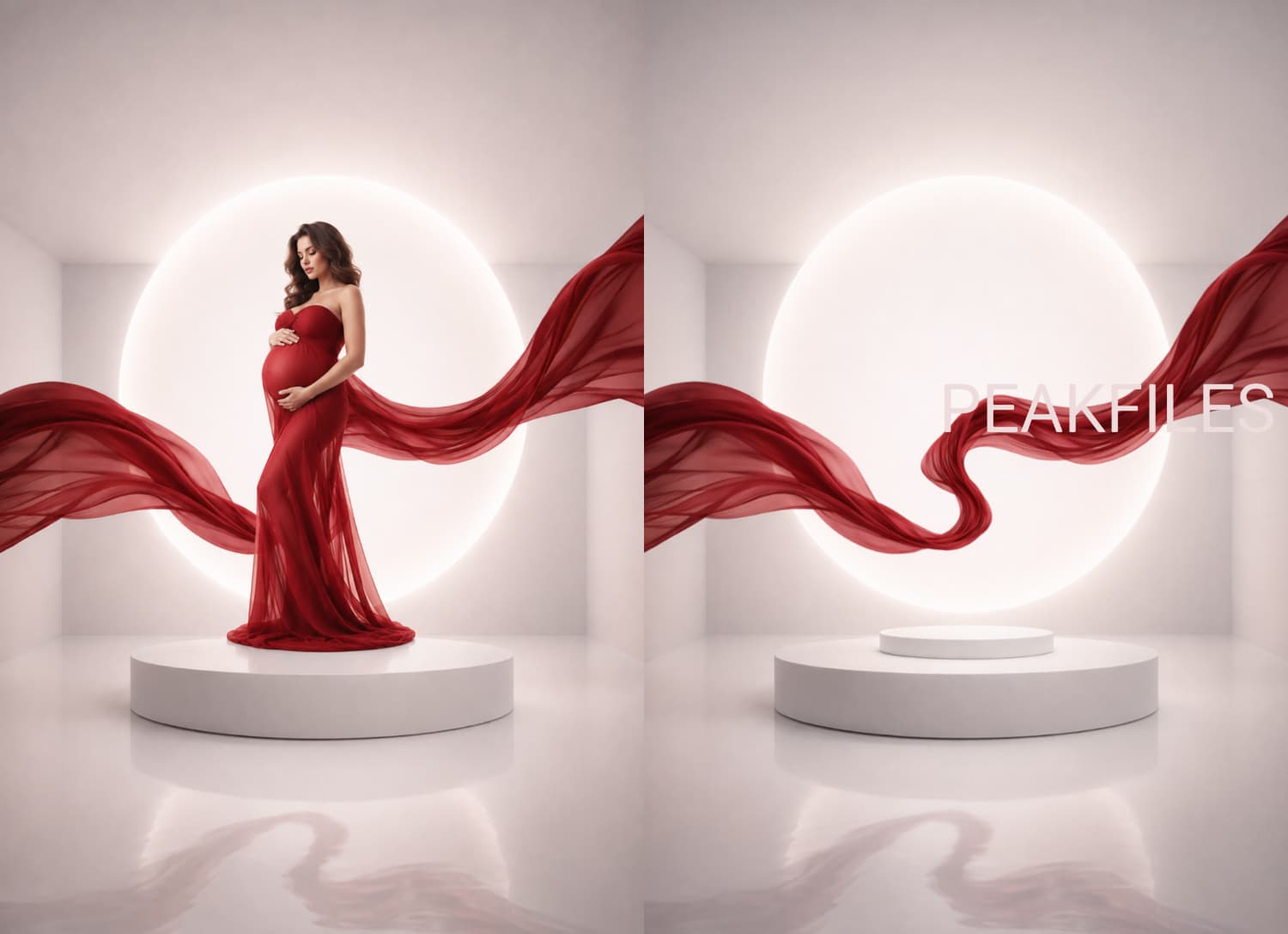 25 Backlight Podium Maternity Backdrops, Pregnancy Portrait Overlay, Glowing Halo Studio, Baby Bump Photography, Expecting Mother Digital Background, Elegant Woman Portrait - Thumbnail 2