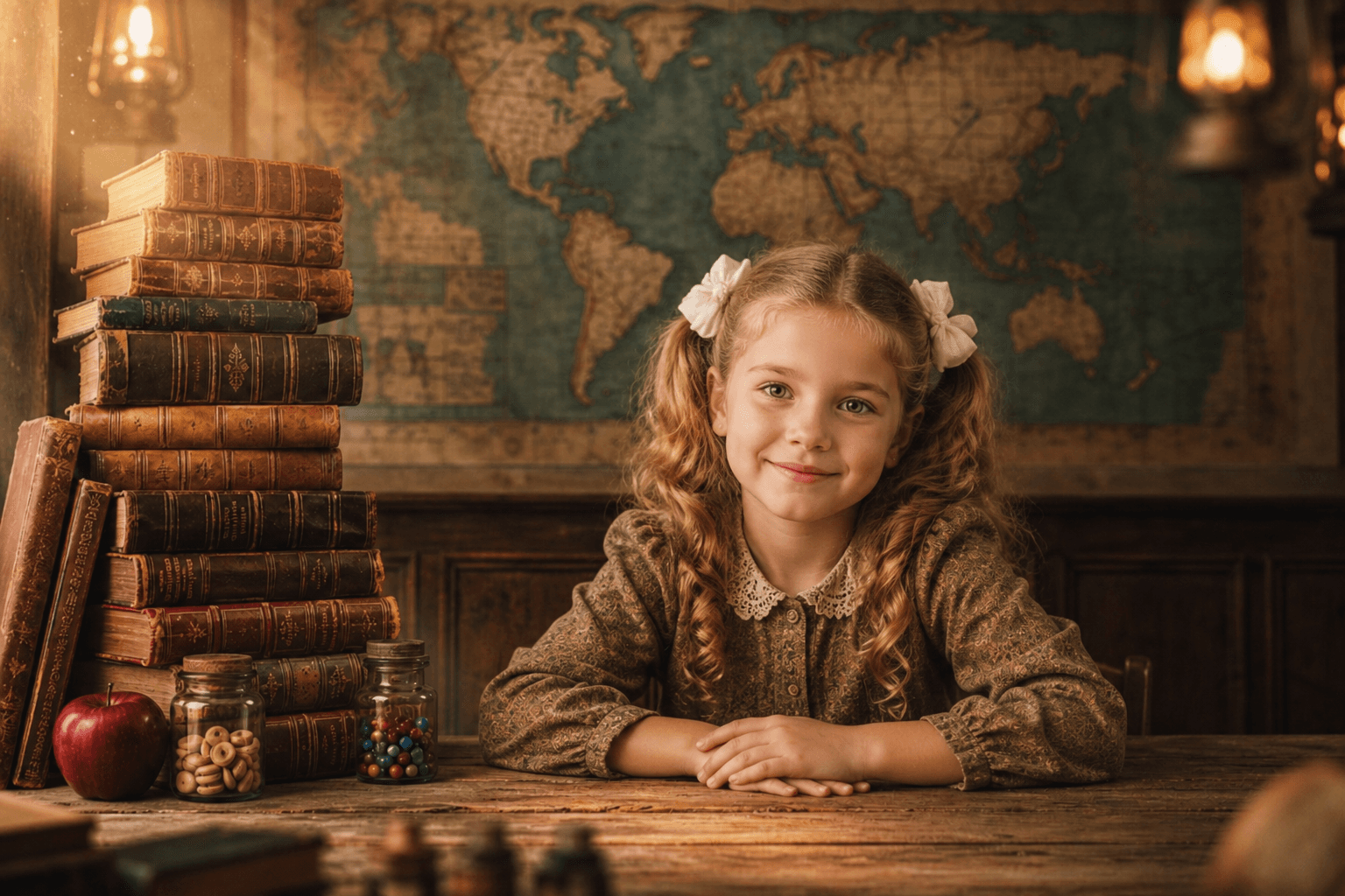 10 Vintage School Digital Backdrops | Antique Classroom, Library, World Map, Chalkboard Portrait Backgrounds | High-Resolution JPG Download - Thumbnail 4