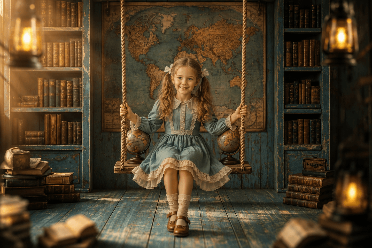 10 Vintage School Digital Backdrops | Antique Classroom, Library, World Map, Chalkboard Portrait Backgrounds | High-Resolution JPG Download - Thumbnail 7